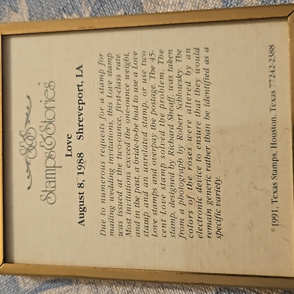 Collectable Framed Love Stamp on Stand - Picture 8 of 11